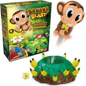 Goliath Banana Blast tree-top bananas show bright colors, supporting quick reflex practice for kids.