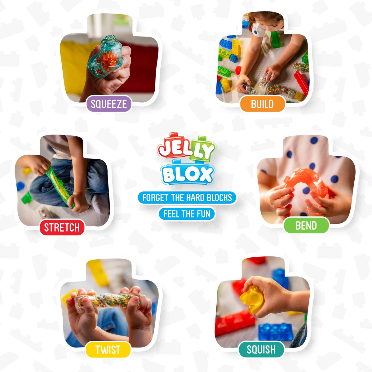 Goliath Jelly Blox built-in building plate enables versatile construction.