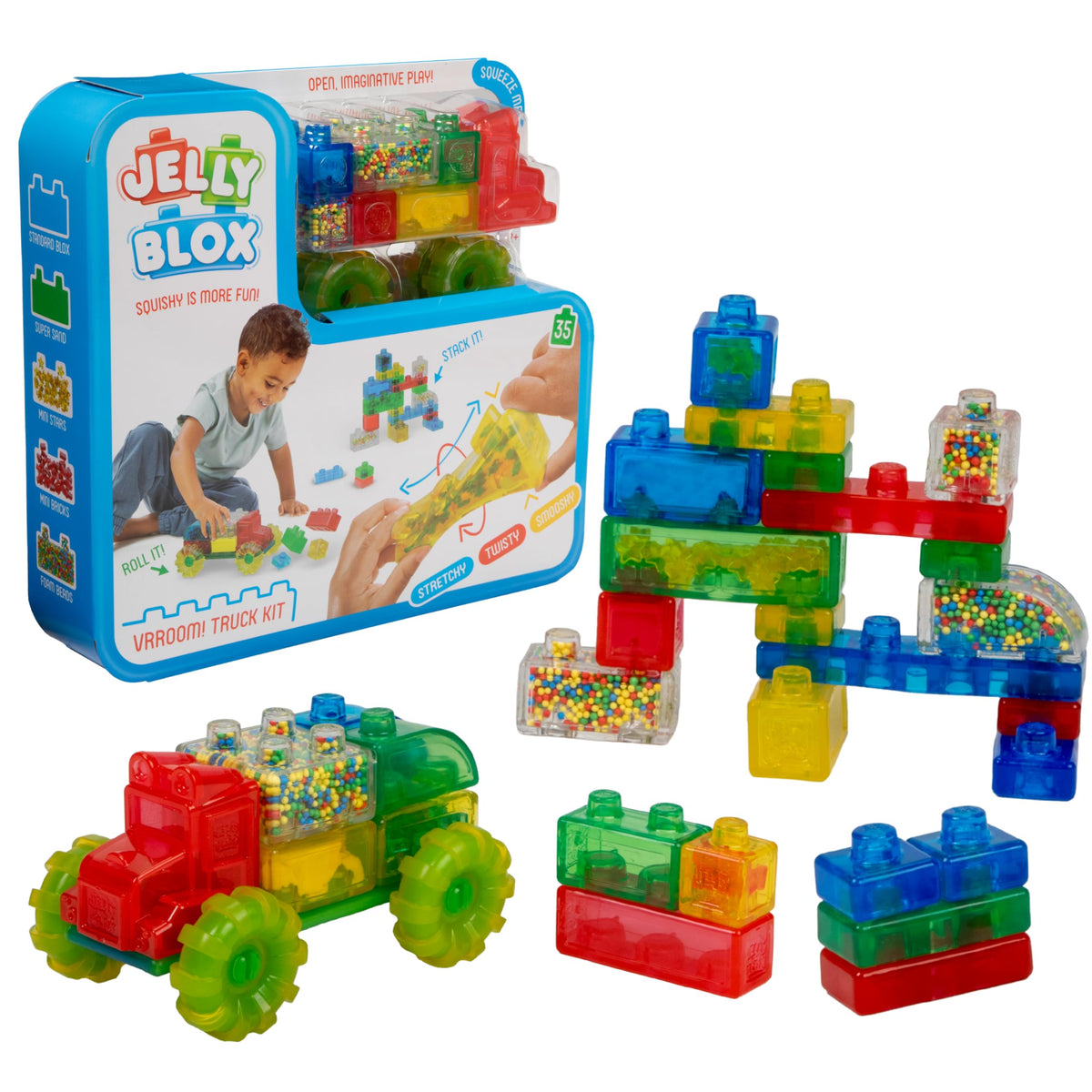 Goliath Jelly Blox Vrroom! Truck base for sturdy, imaginative builds.