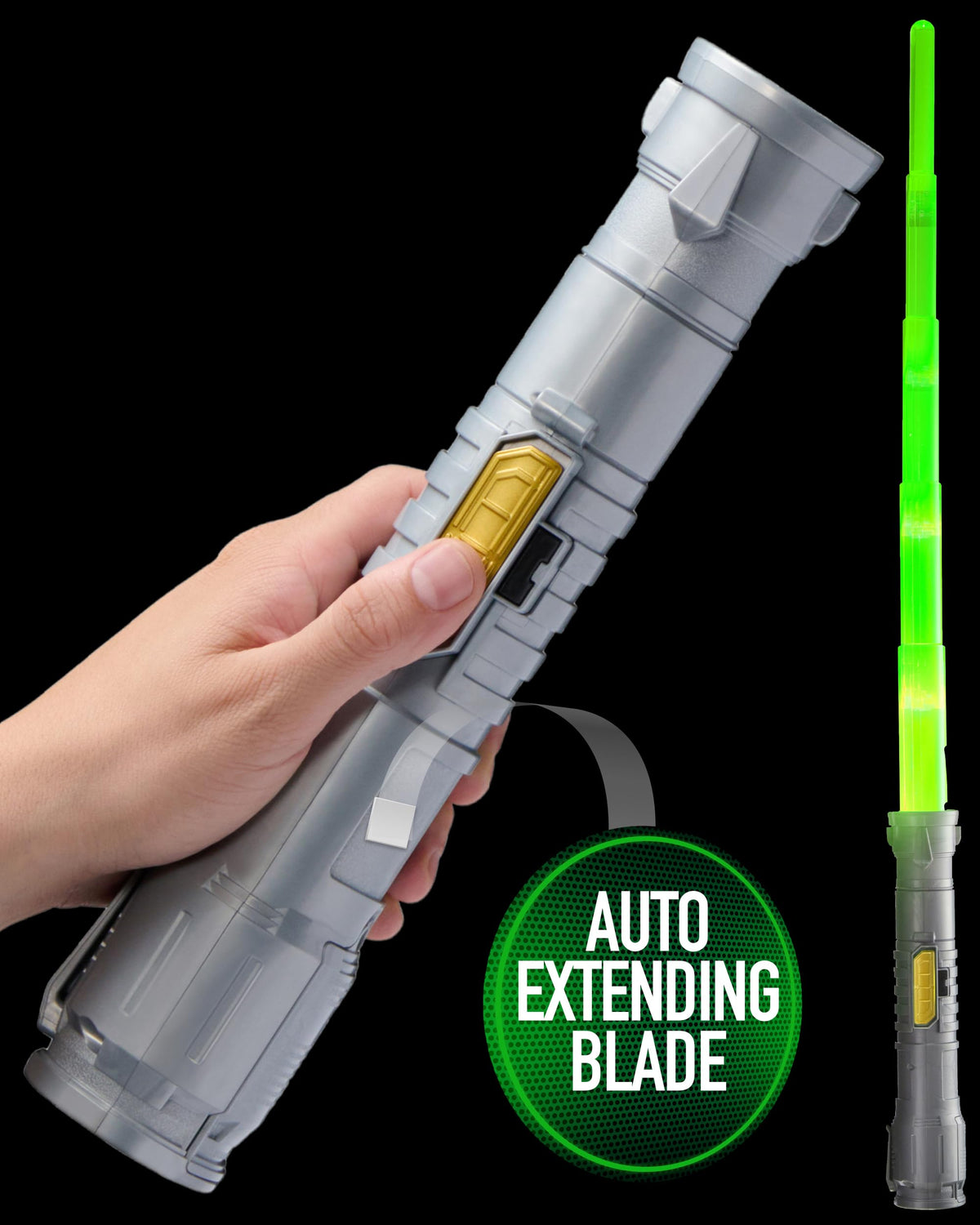 Goliath Power Saber red LED with motion SFX for action.