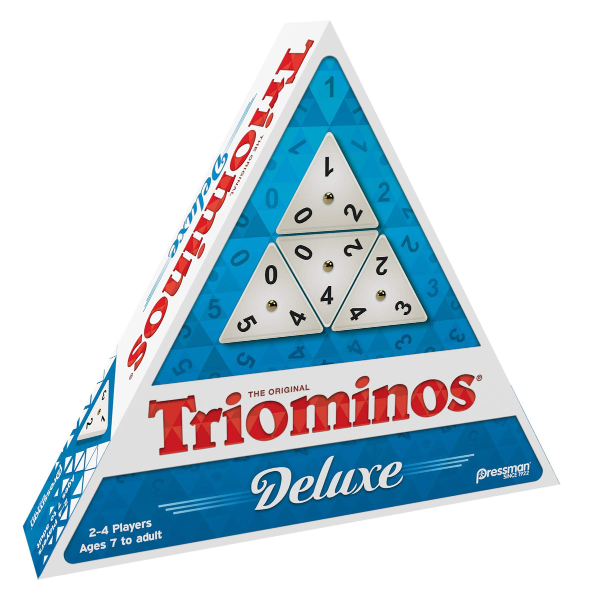 Goliath Pressman Tri-Ominos deluxe tiles with brass spinners for strategic play