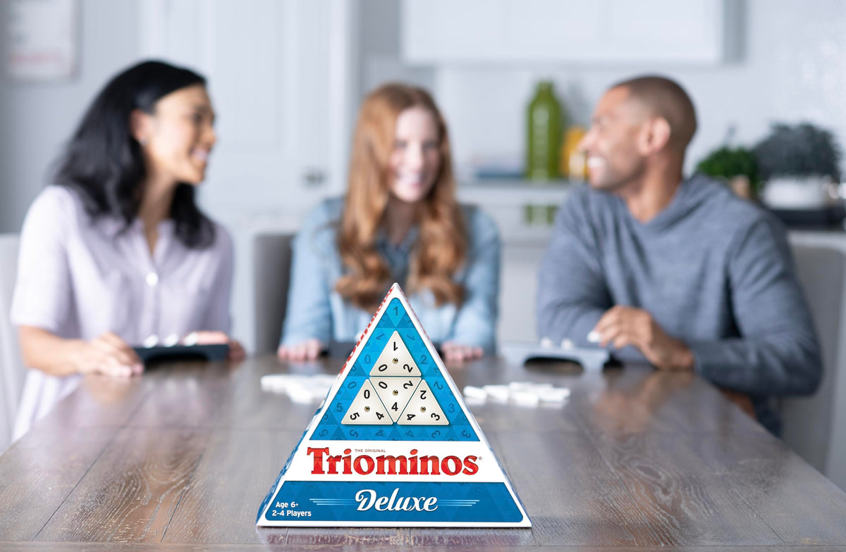 Goliath Pressman Tri-Ominos triangular tiles close-up texture