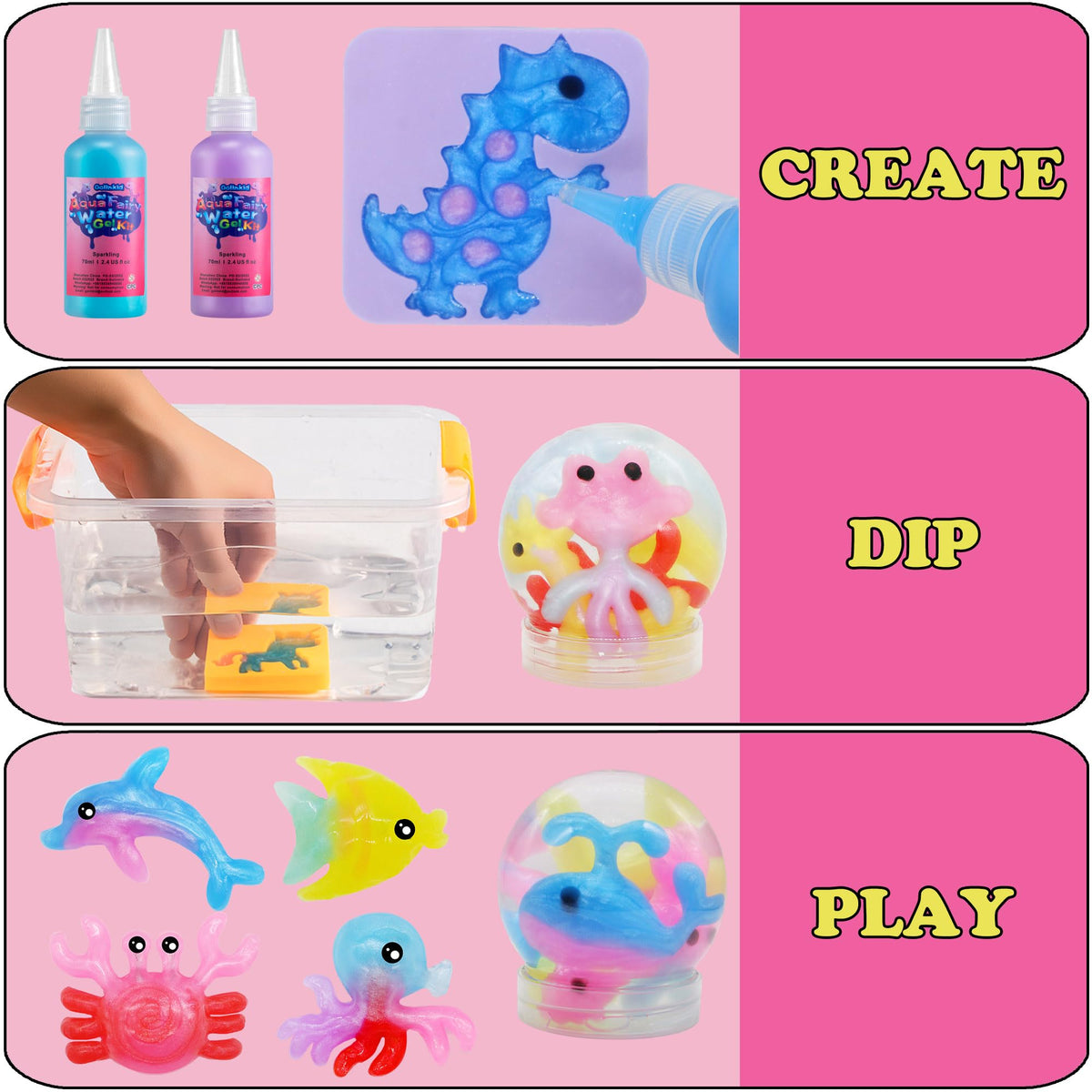 Golinkid Magic Water Elf Kit 24 molds invite imaginative ocean and animal scenes.
