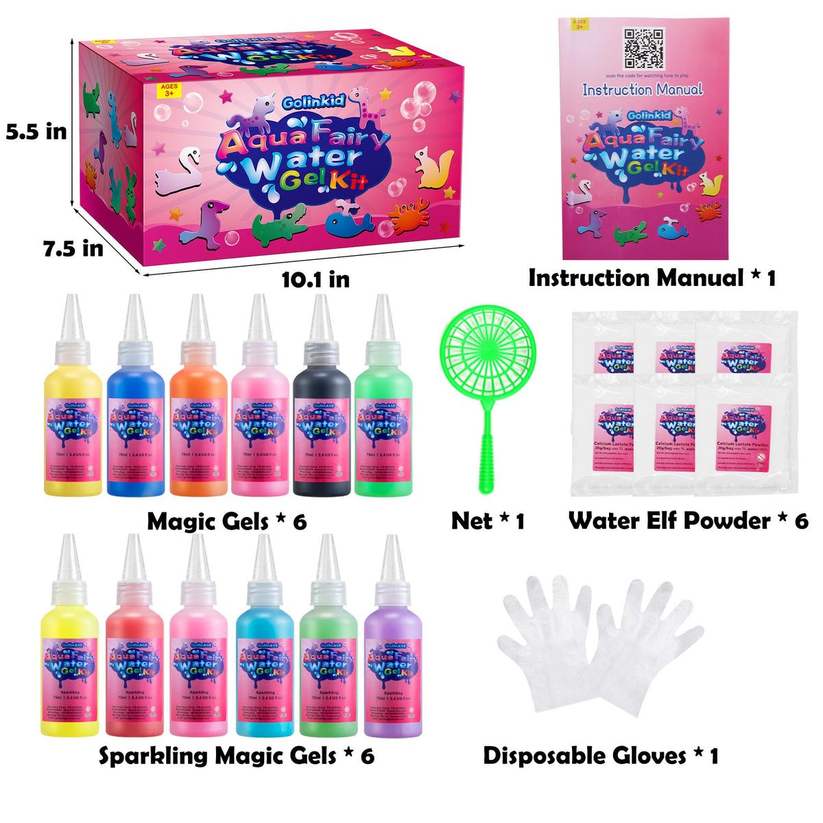 Golinkid Vibrant and soft-bouncy water pets delight with shimmering textures.