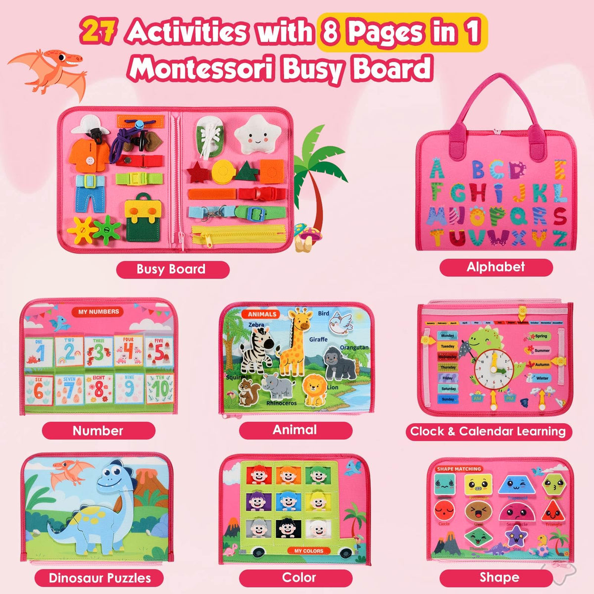 GOLIYEAN Montessori Busy Board activities support self-directed play and creative thinking.