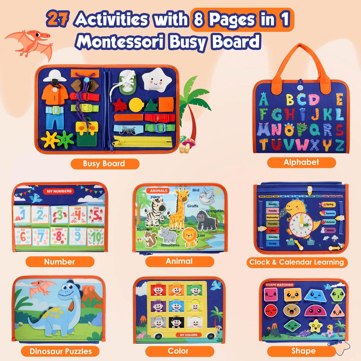 Goliyean Busy Board alphabet activity page fosters early literacy and coordination.