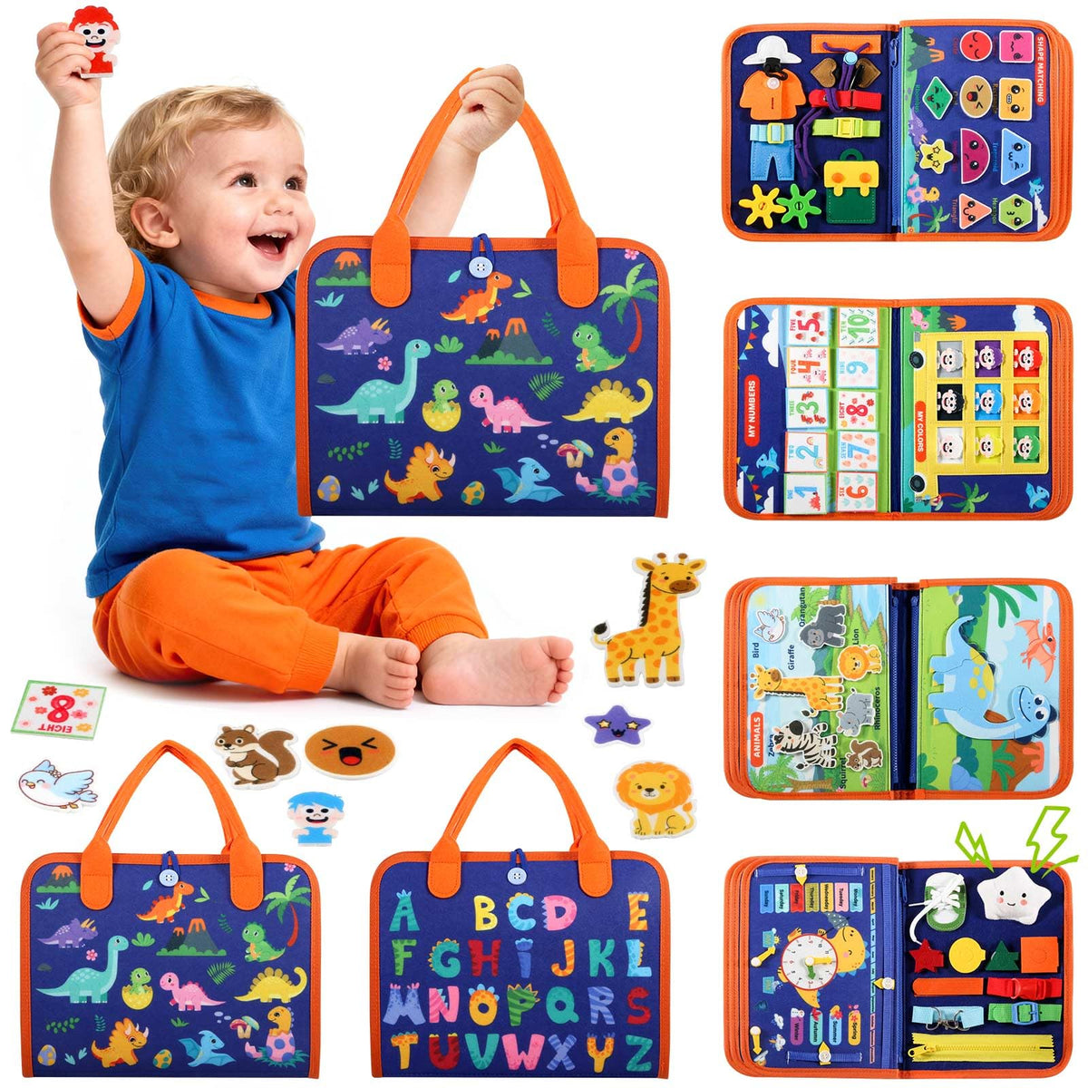Goliyean Toddler Busy Board main features highlight safe, portable learning for toddlers.