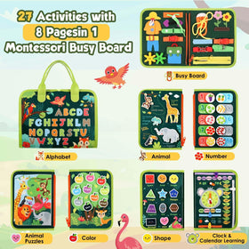 GOLIYEAN Busy book in use during on-the-go learning activity for toddlers