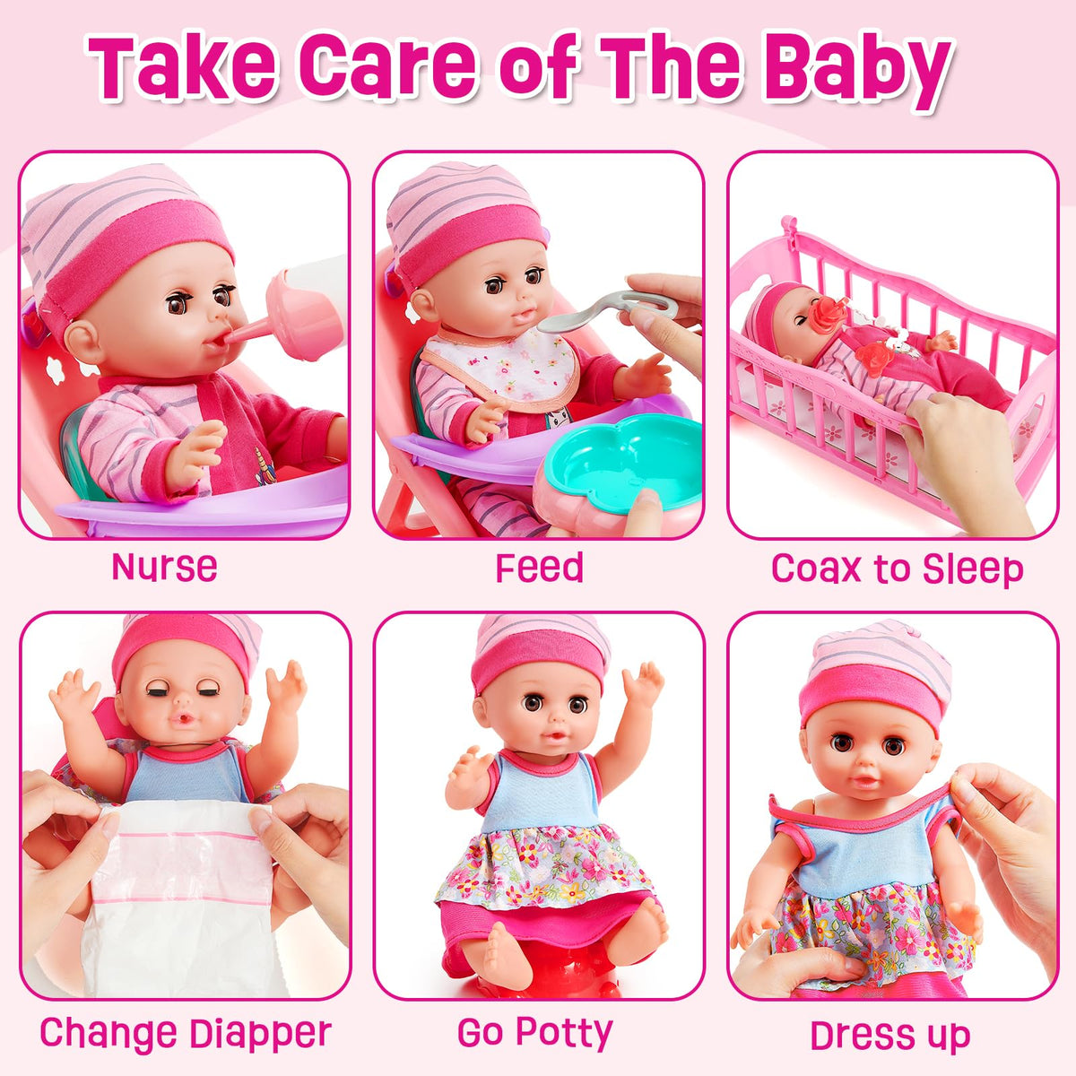 Golray 12in girl doll dress for stylish outfit changes