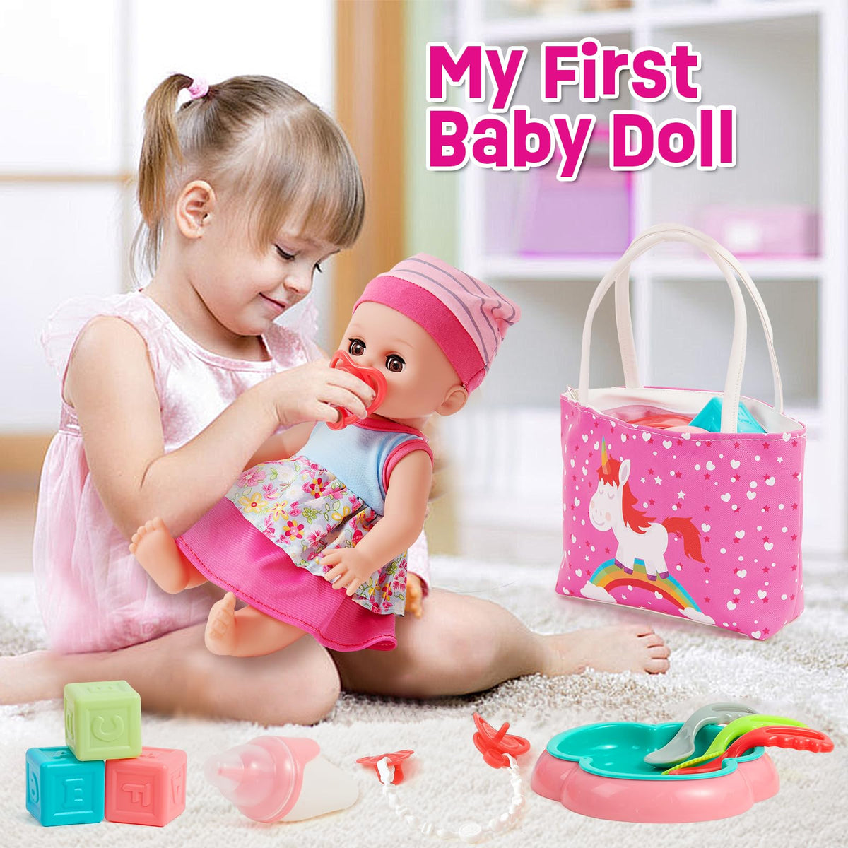 Golray 12in girl doll onesie for cozy sleepwear