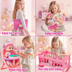 Golray 12in girl doll pacifier to soothe the doll during care routines
