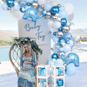 Golray baby shower letter blocks spell the baby's name.