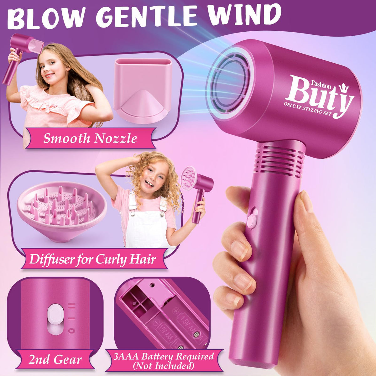 Golray curling iron tools enable diverse hairstyles during pretend play