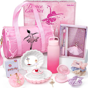 Golray dance bag with ballerina keychain, durable and spacious for recital essentials.