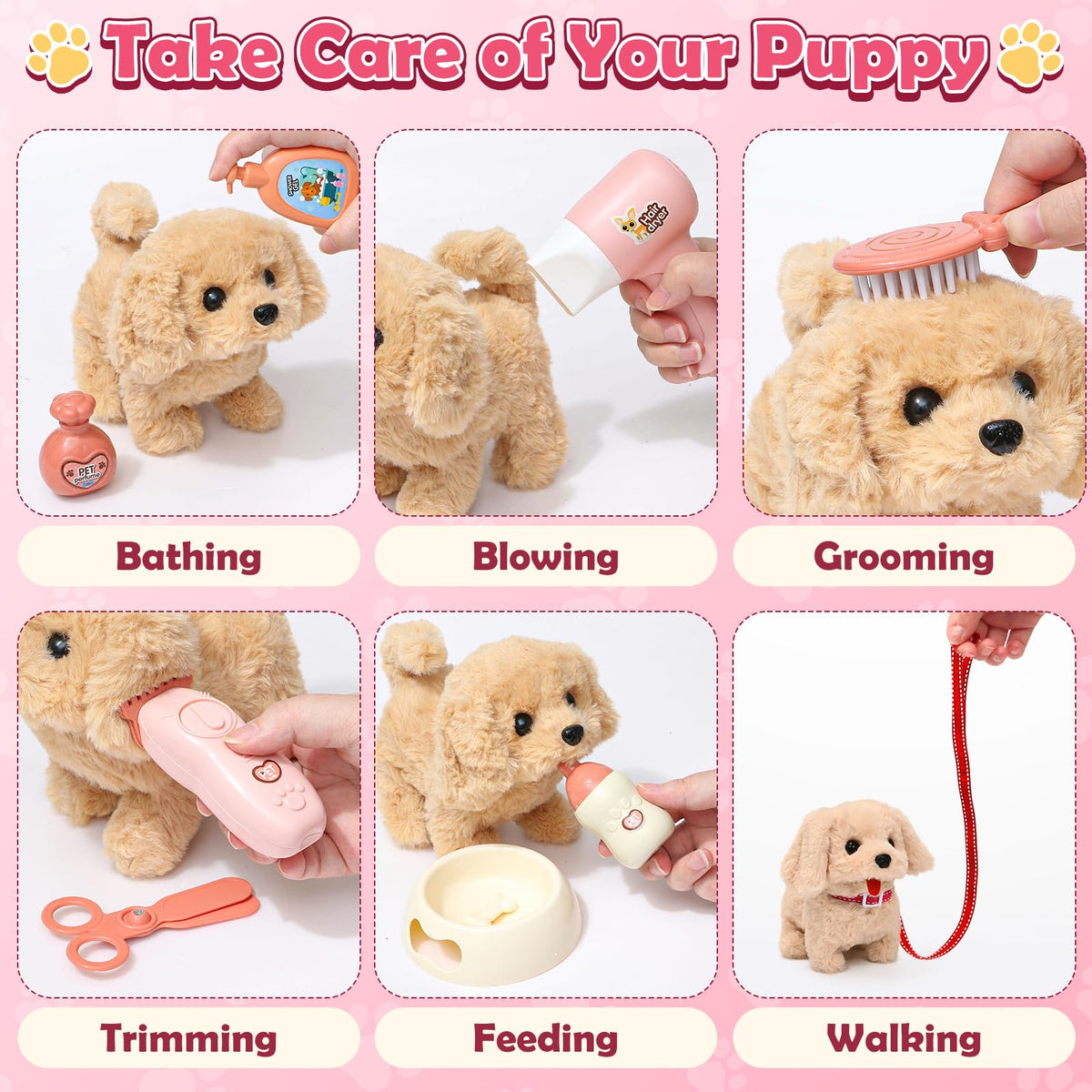 Golray leash and kennel add outdoor adventure to pretend play.