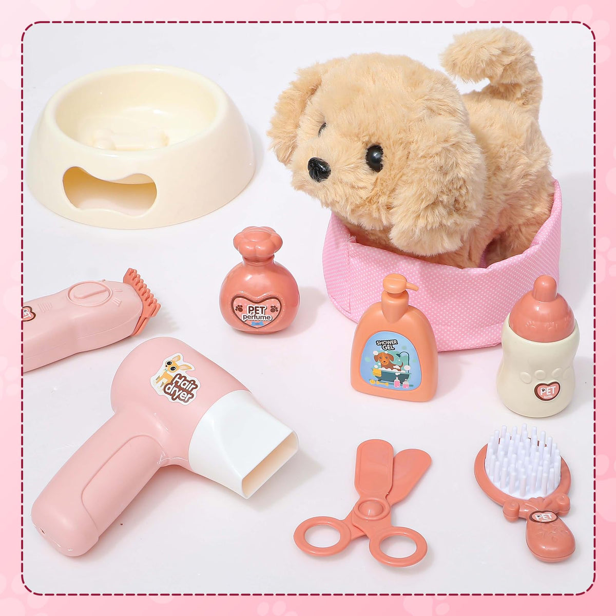 Golray pet perfume bottle encourages gentle grooming routines.