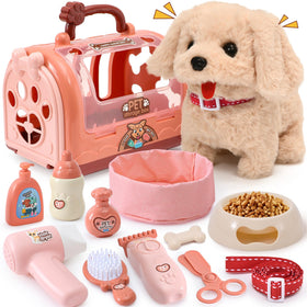 Golray walking barking dog toy in action for interactive pretend play.