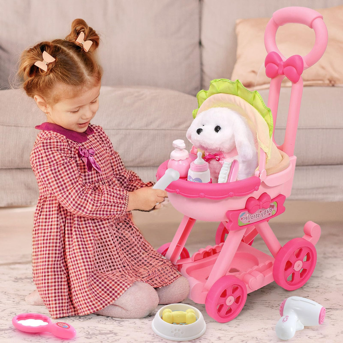 Golray dog toy walks and barks for lifelike pretend play.