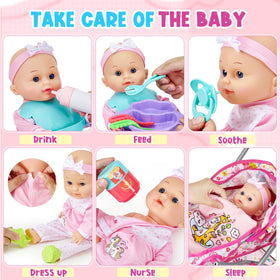 Golray doll bib plate and utensils support mealtime pretend play.