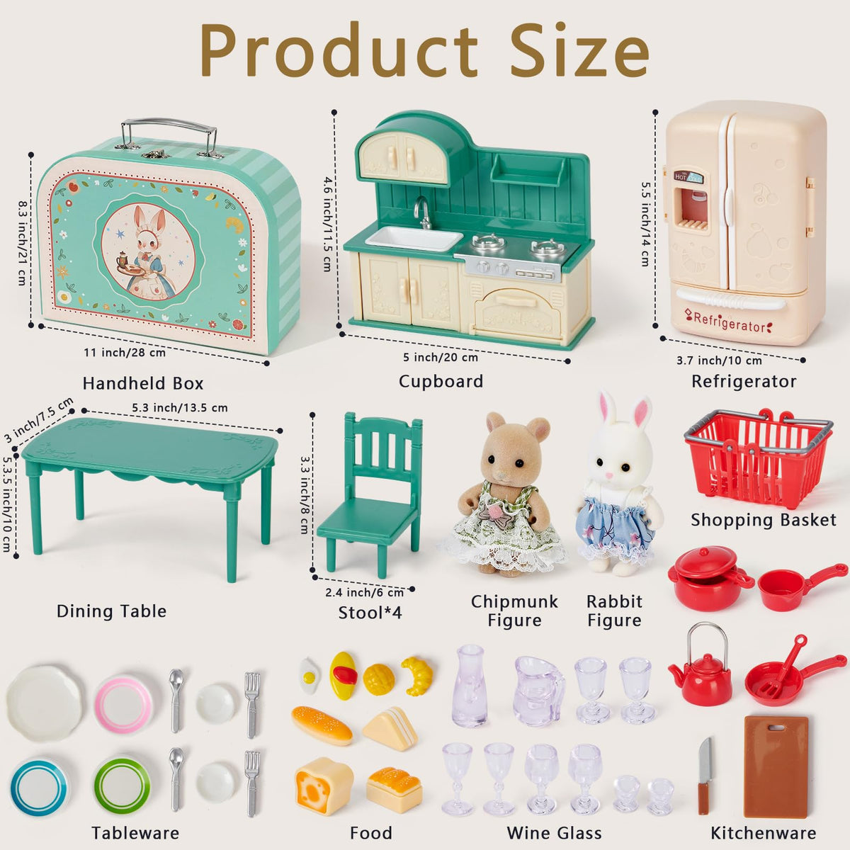 Golray dollhouse dining table with dolls enables shared mealtime role-play.