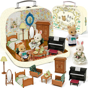 Golray dollhouse suitcase kitchen opens for portable imaginative play on the go.