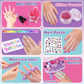 Golray non-toxic water-based polish for safe color on little fingers and easy removal.