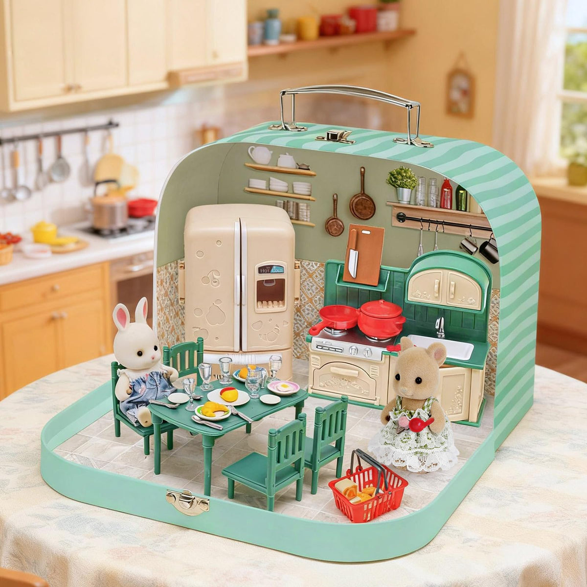 Golray kitchenware and tableware set arranged for realistic cooking and serving play.