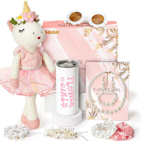 Golray knitted unicorn 16in plush for the flower girl, a comforting companion on the wedding day