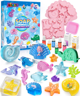 Golray Mermaid Soap Kit with 18 molds provides colorful options for creative kid crafts.