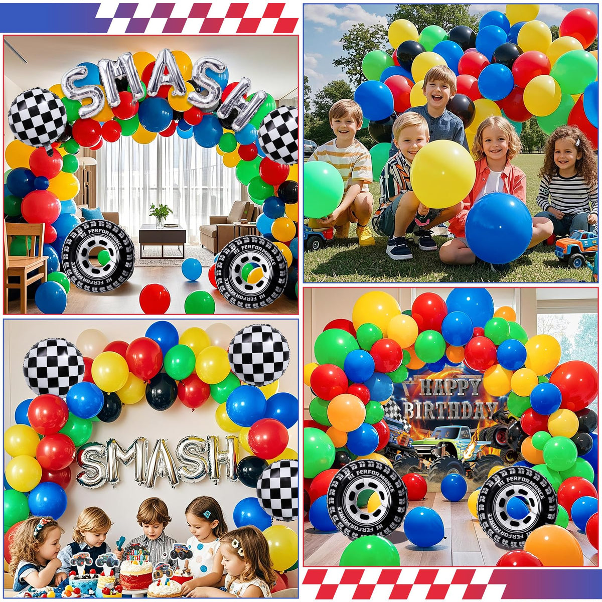 Golray party display combines arch, backdrop, and décor accents.