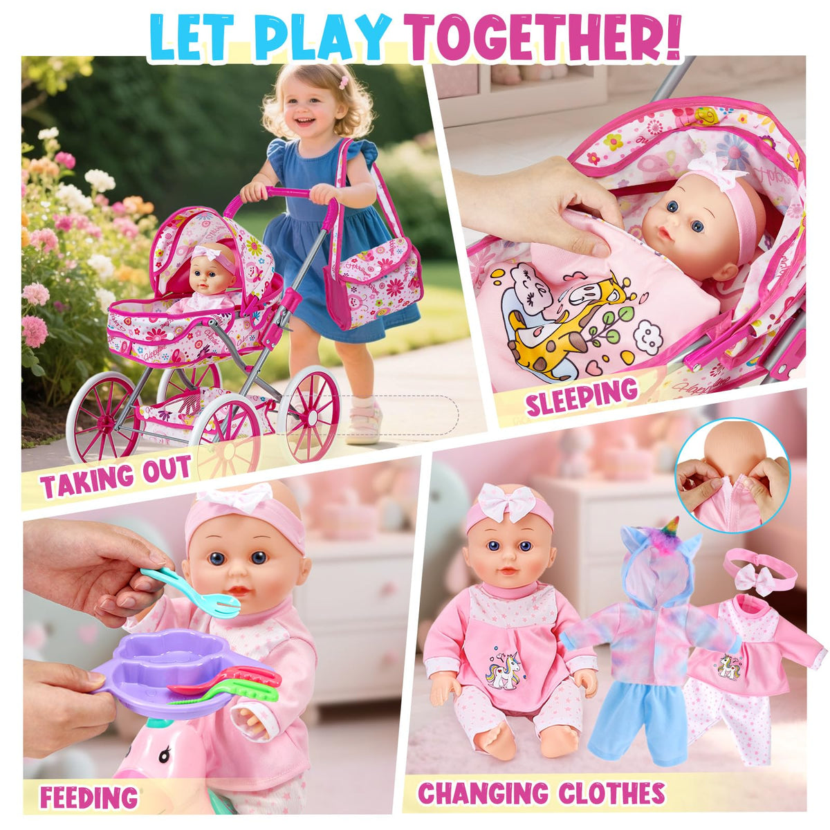 Golray rocking horse nursery playset supports gentle rocking and roleplay.