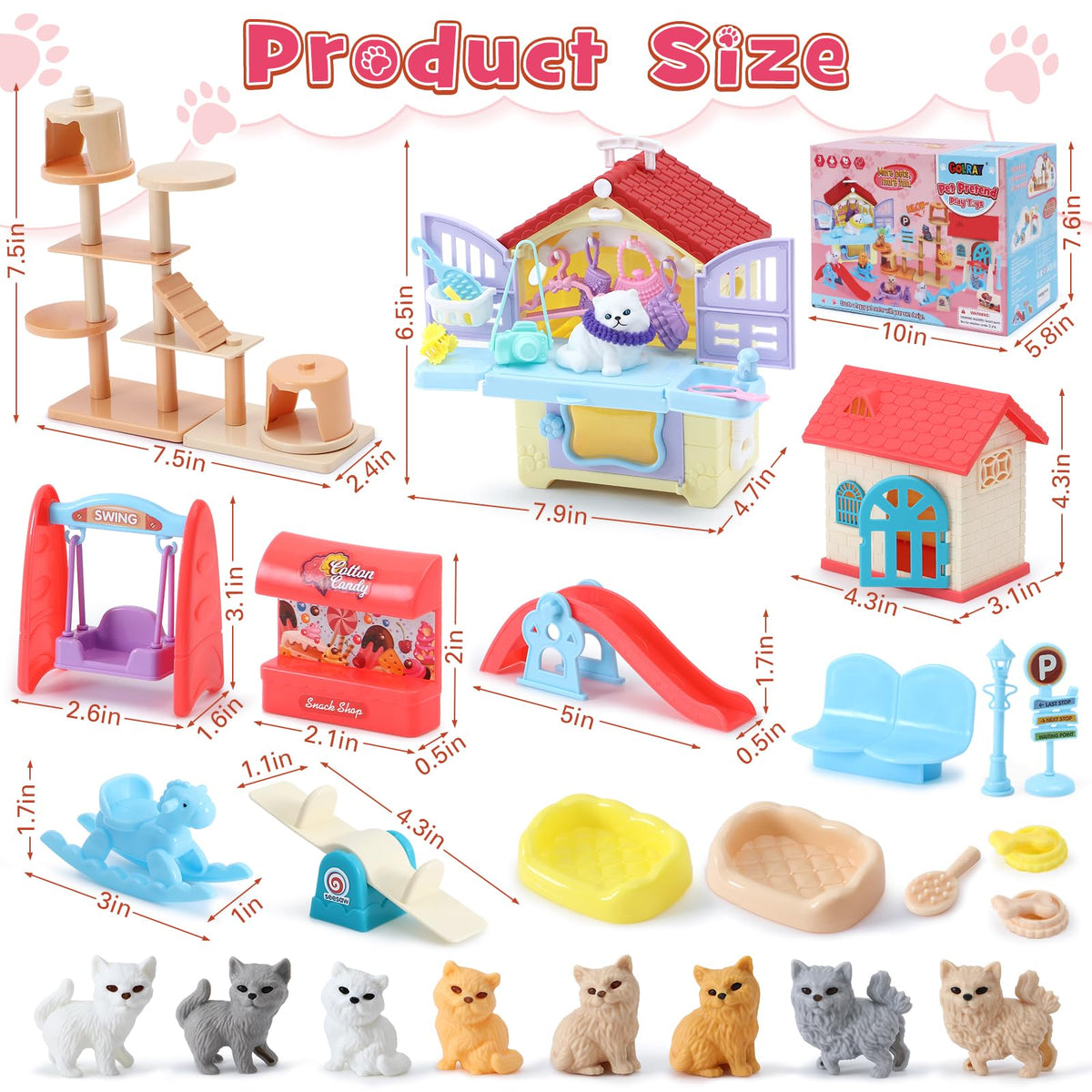 Golray rocking horse adds motion and balance to pretend cat games.