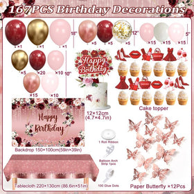 Golray rose gold and burgundy balloons arch kit creates a romantic focal point