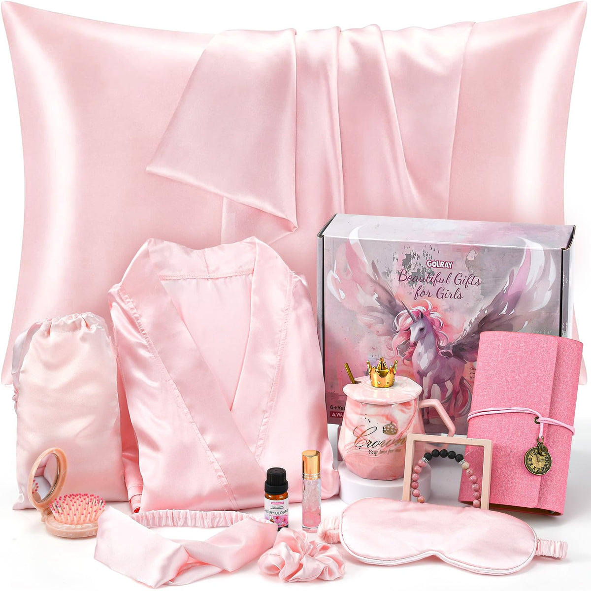 Golray satin pillowcase for teen girls promotes smooth hair and gentle skin during sleep