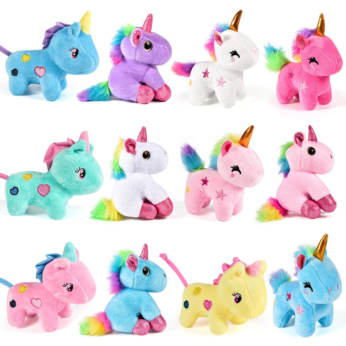 Golray unicorn plush keychain with palm-size design ideal for backpacks and party favors