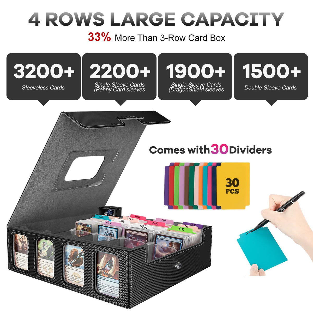Gomyrod four-row deck box with portable handle for easy travel.