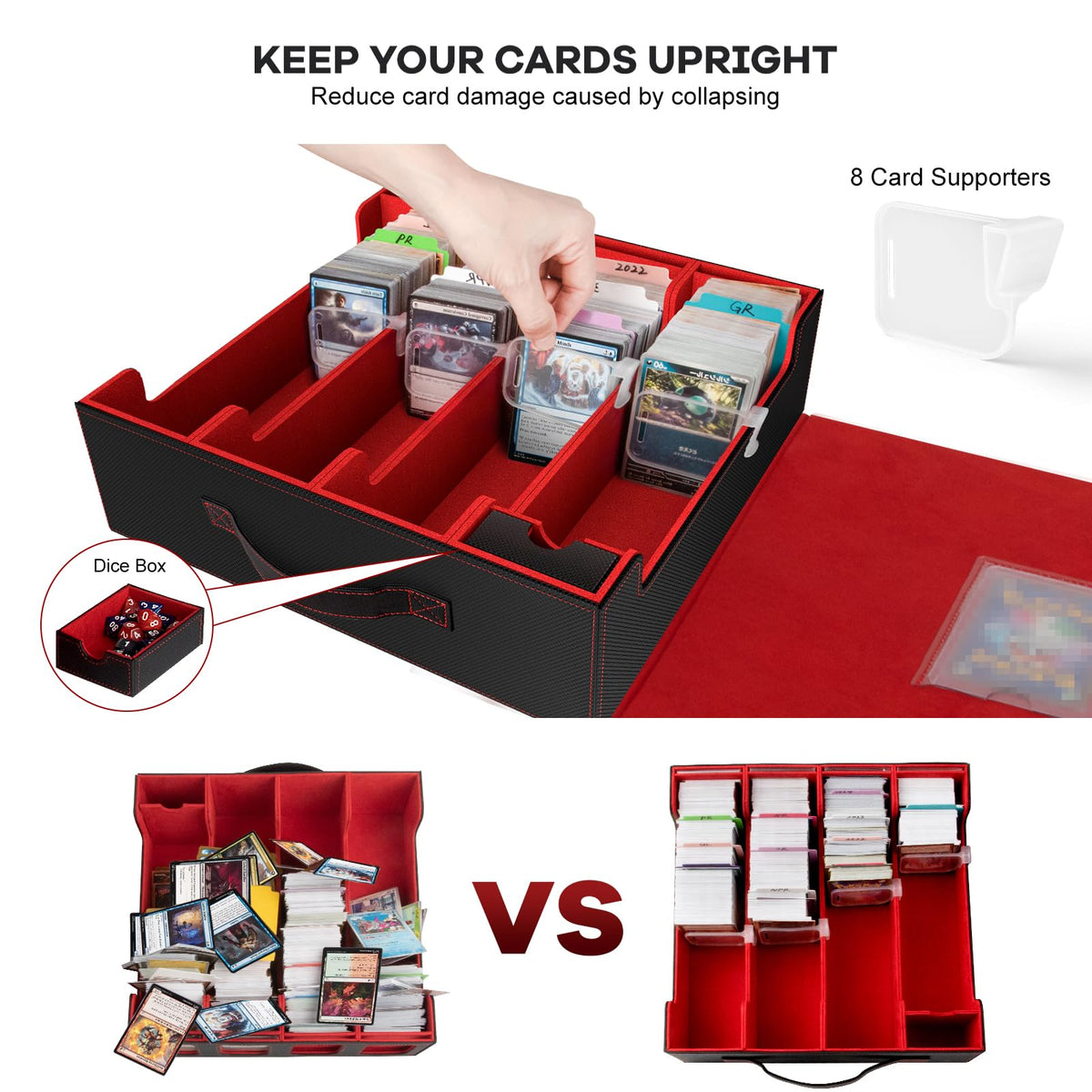 Gomyrod card storage box 30 color-coded labels simplify sorting