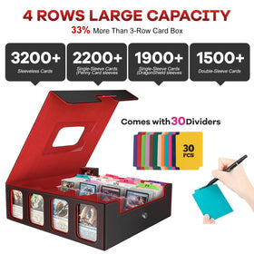 Gomyrod card storage box durable leather shell protects cards from wear
