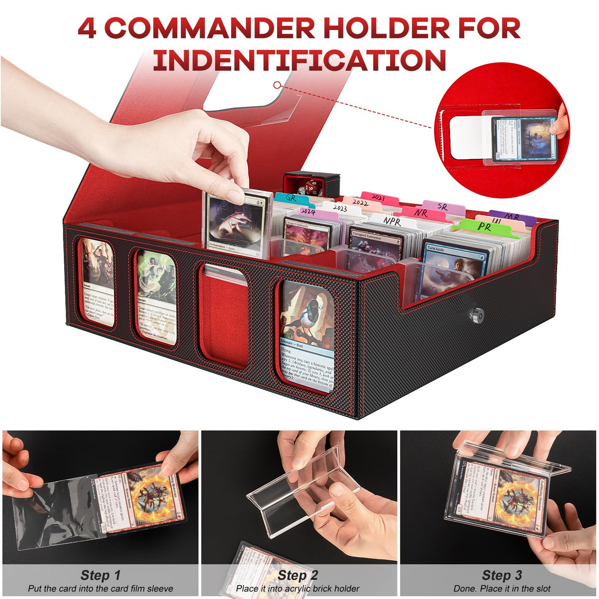 Gomyrod card storage box patented handle design enables easy transport