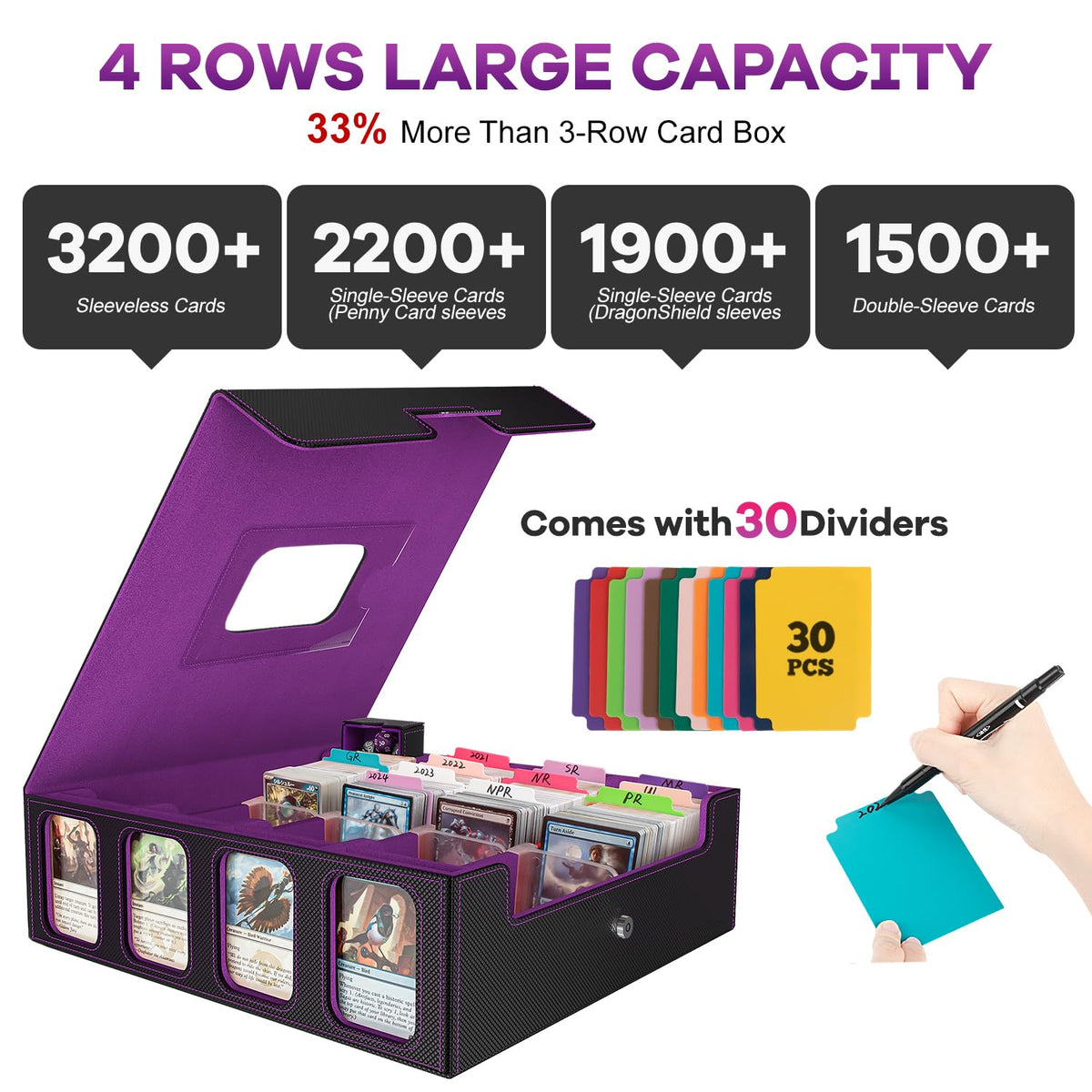 Gomyrod deck box with PU leather cover protects cards during transport