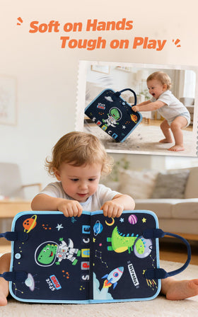 GONINO buckle, shoelace, button and zipper activities boost skills.