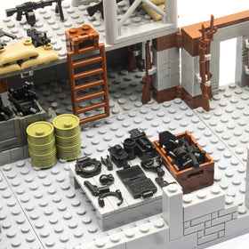 Gonsausola roadblocks and oil drums add realistic terrain for creative play