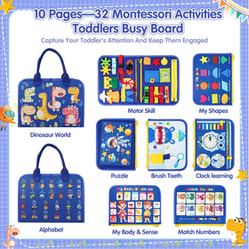Goobaetoy Busy Board buttons and buckles enhance hand-eye coordination for toddlers