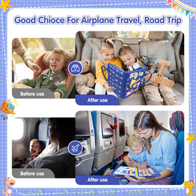 Goobaetoy Busy Board knobs and switches offer tactile exploration on family trips
