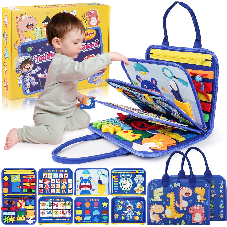 Goobaetoy Montessori Busy Board zipper activity boosts fine motor skills during travel