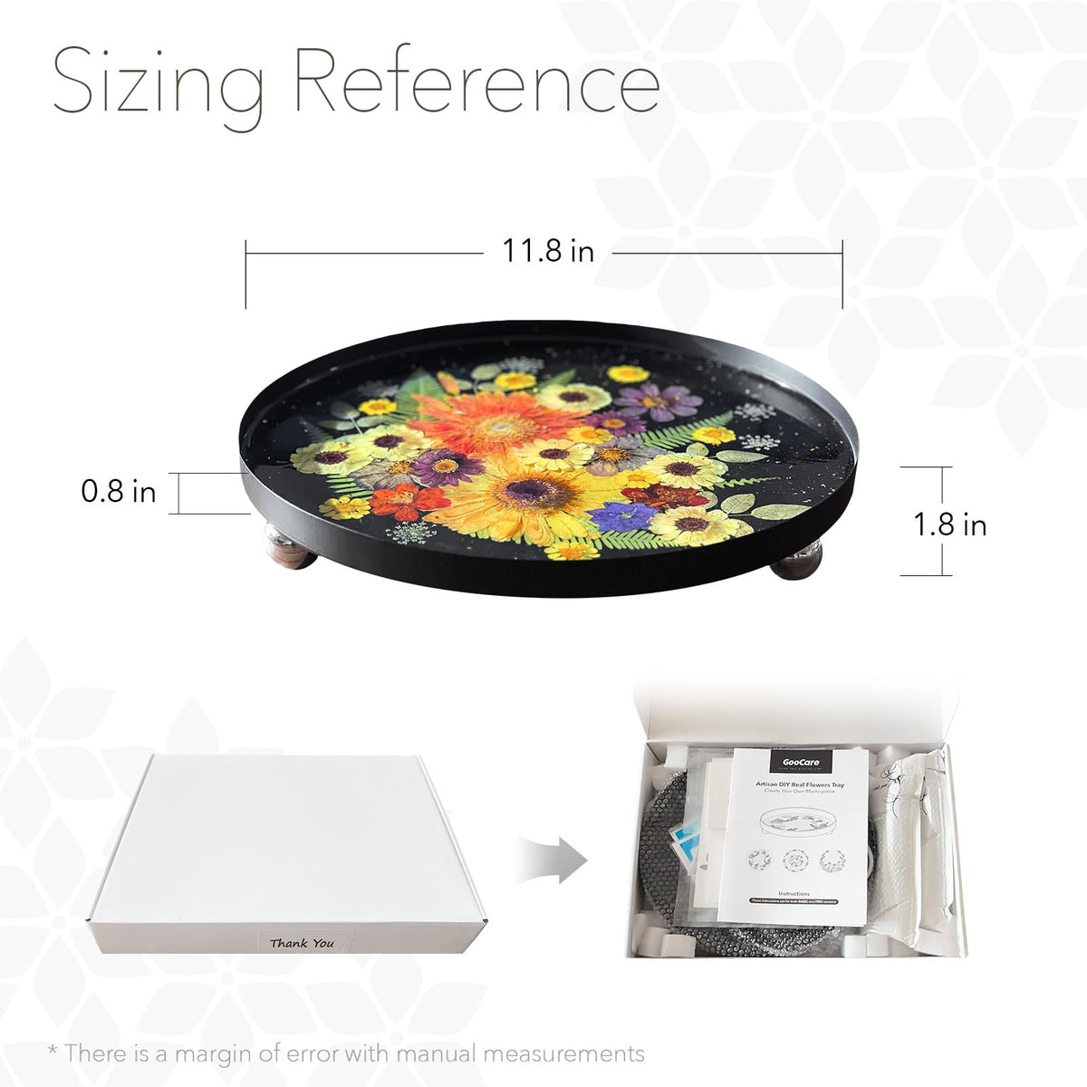 GooCare Auraeve 11.8-inch tray serves as a centerpiece for desks or dressers