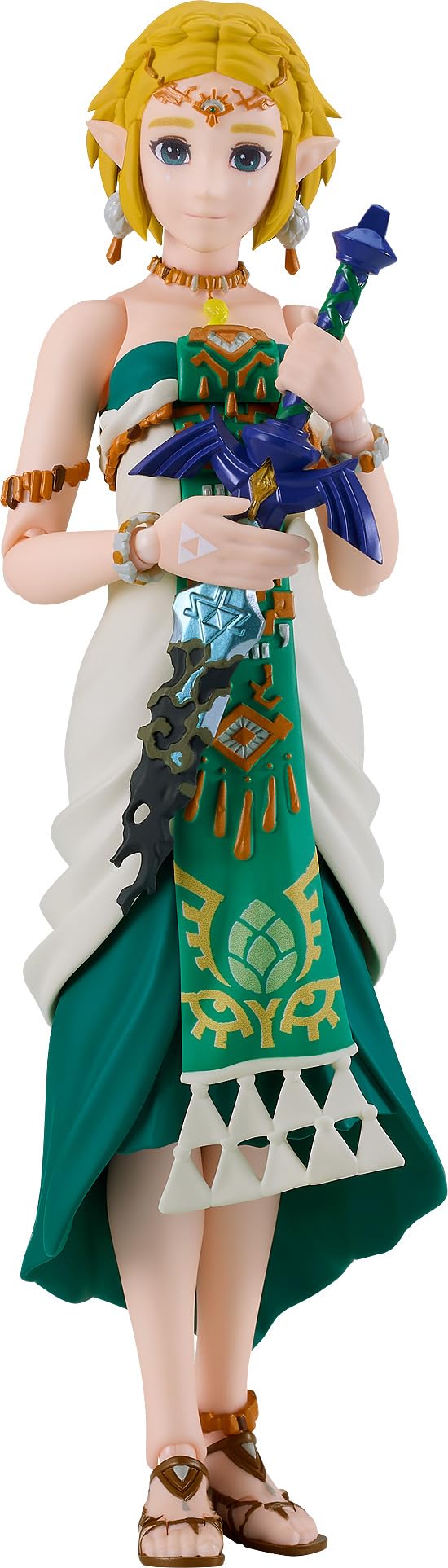 Good Smile Zelda Figma front pose highlights detailed articulation for striking display.