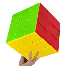 GoodCube Big 3x3 Pro cube held in hand, jumbo size ideal for focused play.