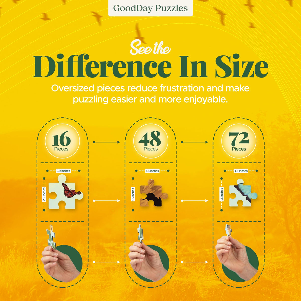 GoodDay Puzzles dignified gift packaging for seniors and caregivers.