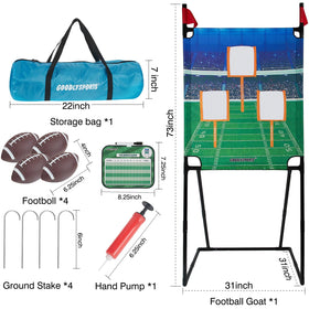 GOODLYSPORTS football target practice setup supports accuracy during outdoor play.